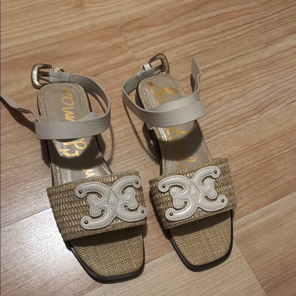 Sam Edelman Tan and White Sandals